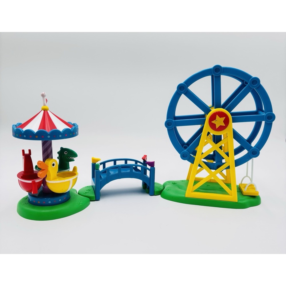Peppa Pig Funfair Amusement Park Playset Ferris Wheel Carousel Bridge 2013